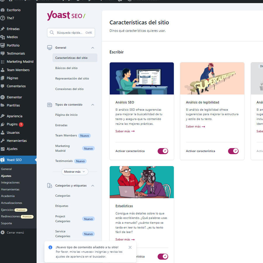 wordpress parte administrador