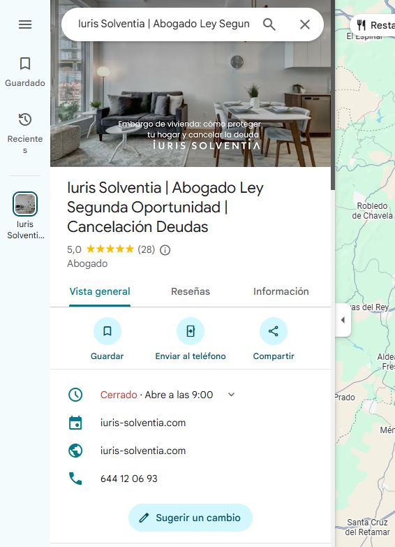 Iuris Solventia, abogados ficha google