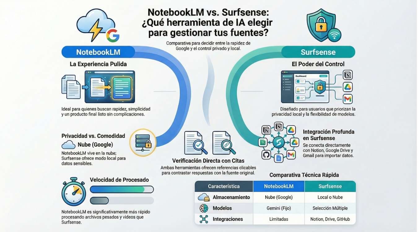 comparativa notebooklm surfsense