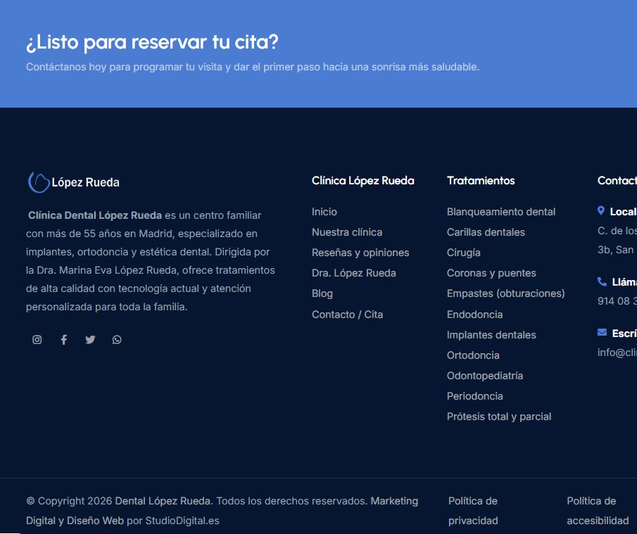 diseño web Dental López Rueda