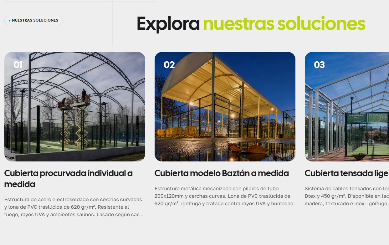 página web cubiertas